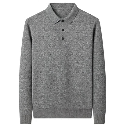 Oxford Knit Polo Sweater – Timeless Warmth and Refined Comfort