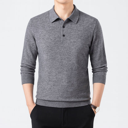 Oxford Knit Polo Sweater – Timeless Warmth and Refined Comfort